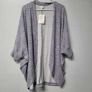 Lularoe‎ Tracy Cardigan Sweater Soft Purple Gray Polka Dots Womens XL Tags